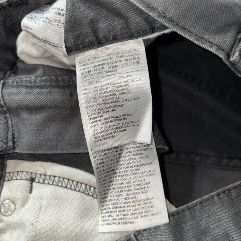 Levis 505 Mens Jeans W36 L30 Black Straight Leg Regular Fit Denim Pants